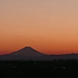 富士山と夕日